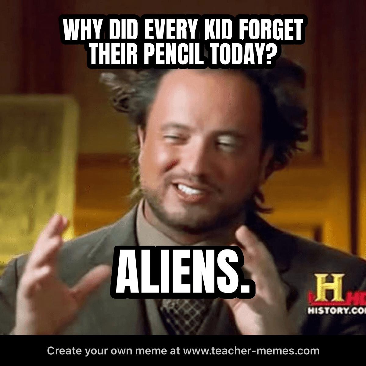 WHY DID EVERY KID FORGET THEIR PENCIL TODAY? / ALIENS.