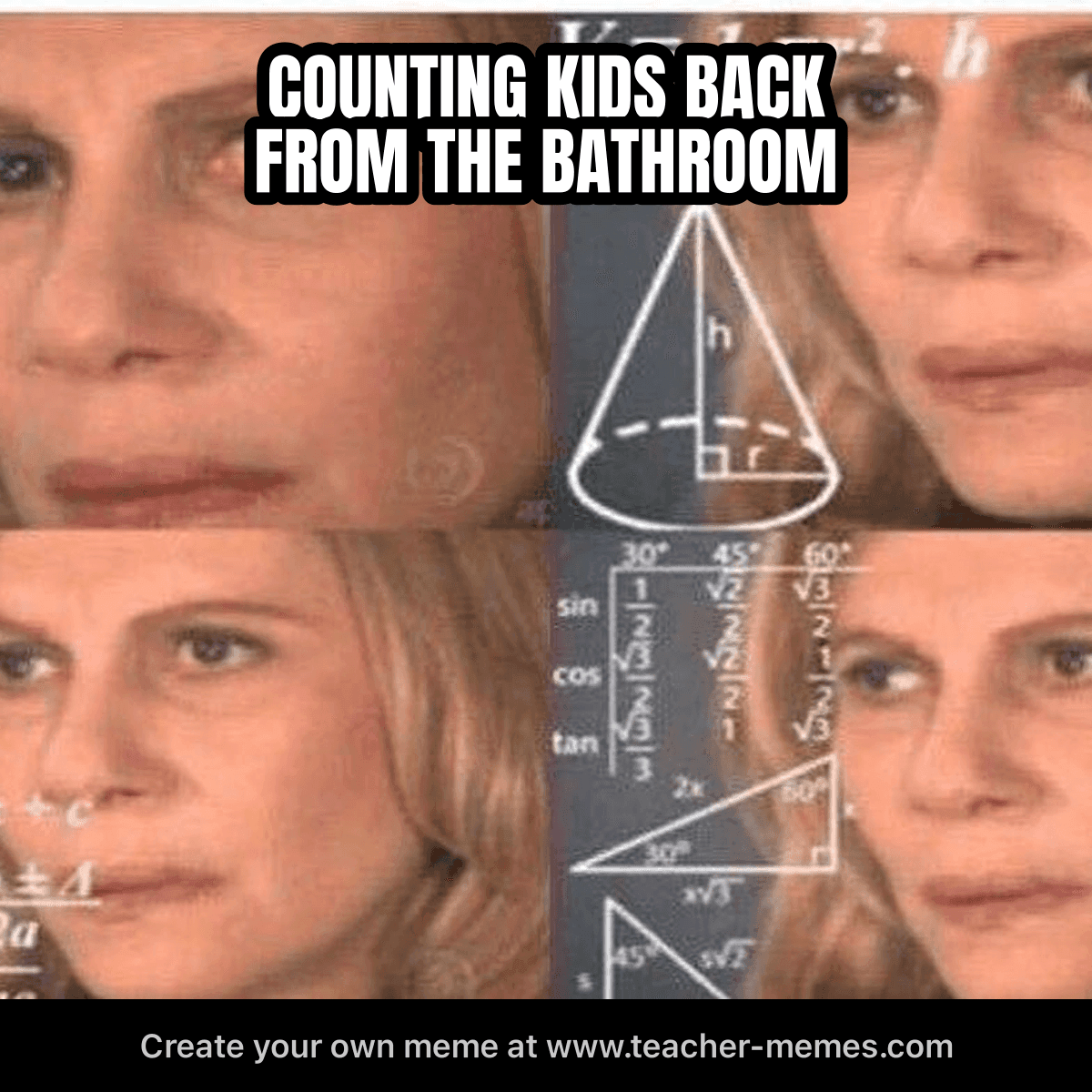 COUNTING KIDS BACK FROM THE BATHROOM